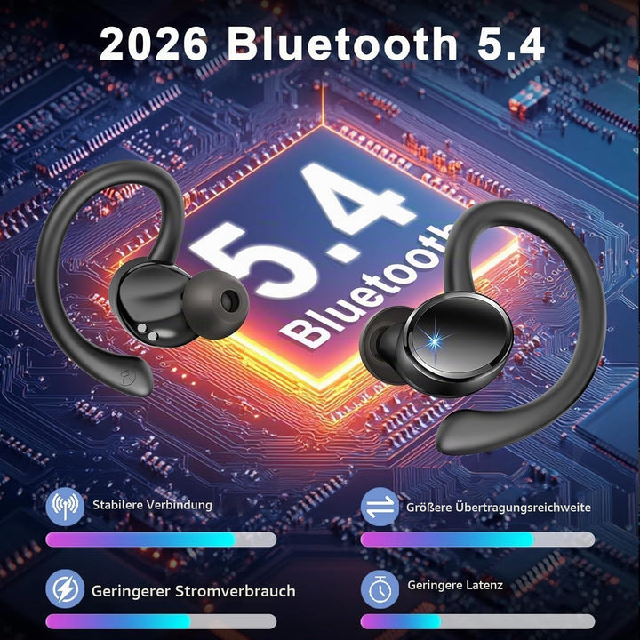 2026 Kopfhörer Kabellos Bluetooth 5.4, Bluetooth Kopfhörer, 4 ENC Noise Cancelling Mics, 50 Std Spie