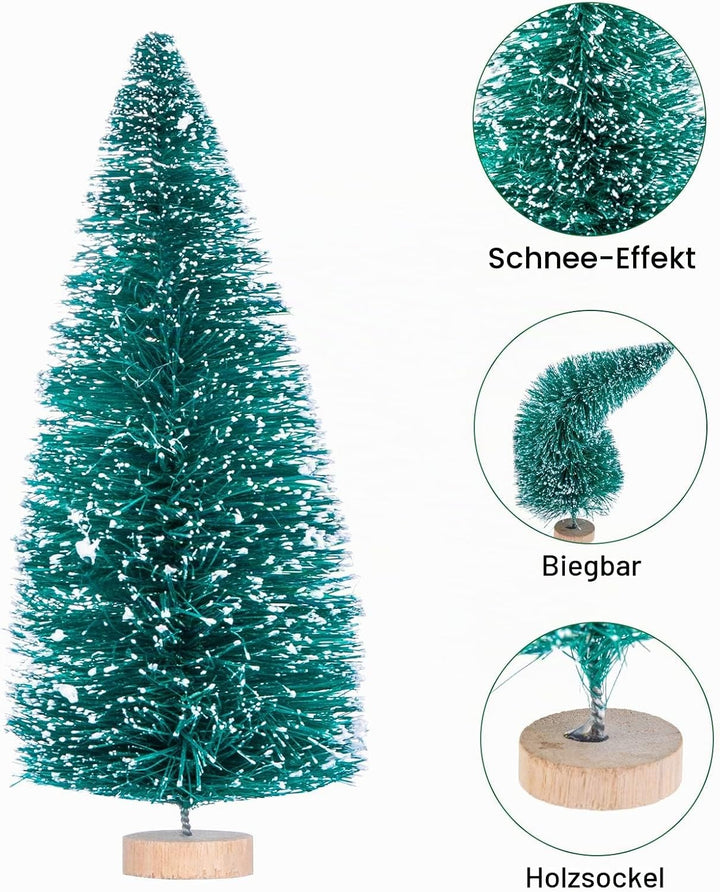 MELLIEX 60 Stück Miniatur Weihnachtsbaum Künstlicher Mini Modell Weihnachtsbaum Kunststoff Winter Or