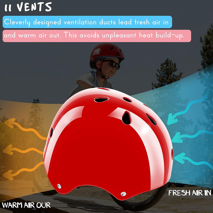 Kinderhelm mit Knieschützern, Ellbogenschützern, Handgelenkschützern für Skateboard, Radfahren, Hove