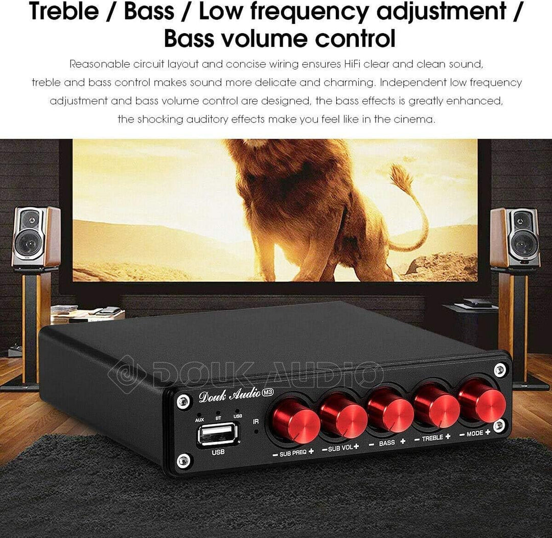 Douk Audio M3 Bluetooth 5.0 Verstärker Stereo Audio Receiver 2.1 Channel Mini Hi-Fi Amplifier Class