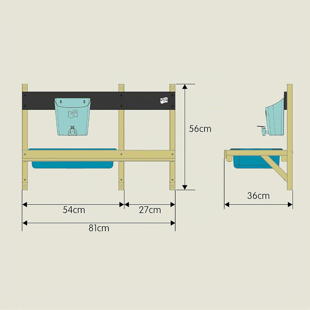 TP Toys 297 Kitchen Holz Deluxe Mud Küche Spielhaus Zubehör, grün, 36 x 81 x 56 cm Einzelbett, Einze