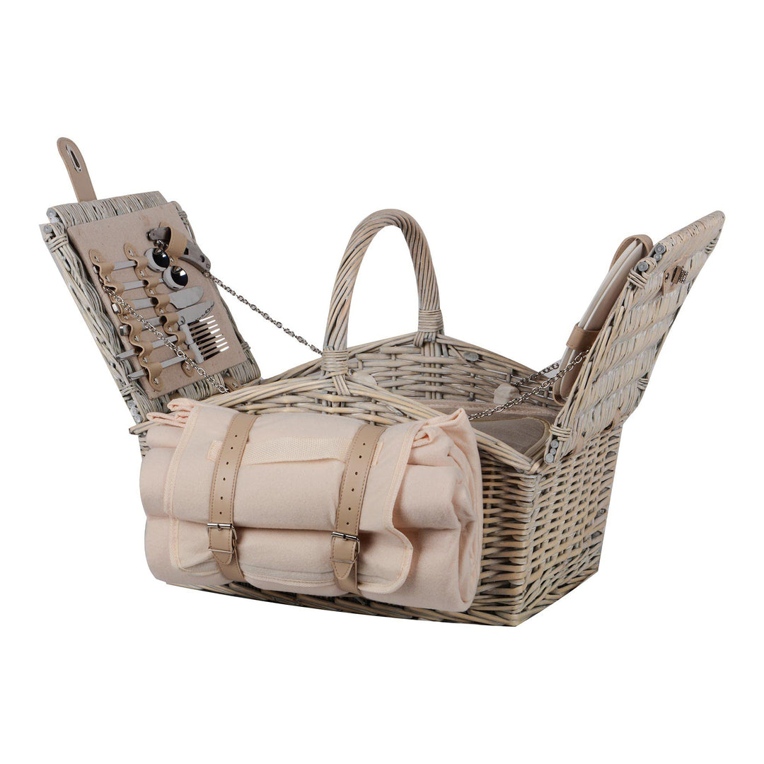 Nature by Kolibri Picknick Set 2 Personen mit Picknickkorb, Picknickdecke, Besteck und Geschirr