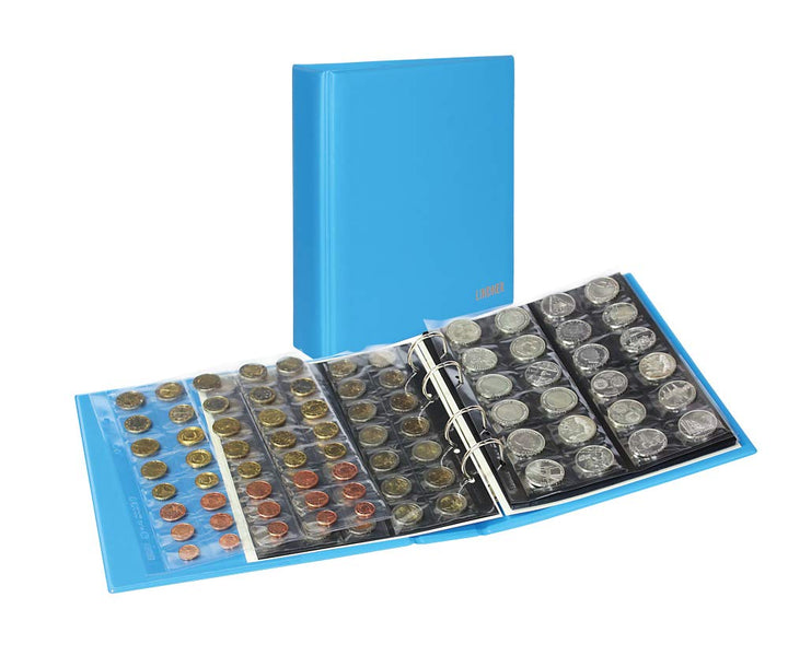 LINDNER Das Original PUBLICA M Color Münzalbum mit 10 Münzblättern in 5 Ausführungen-Nautic (blau)