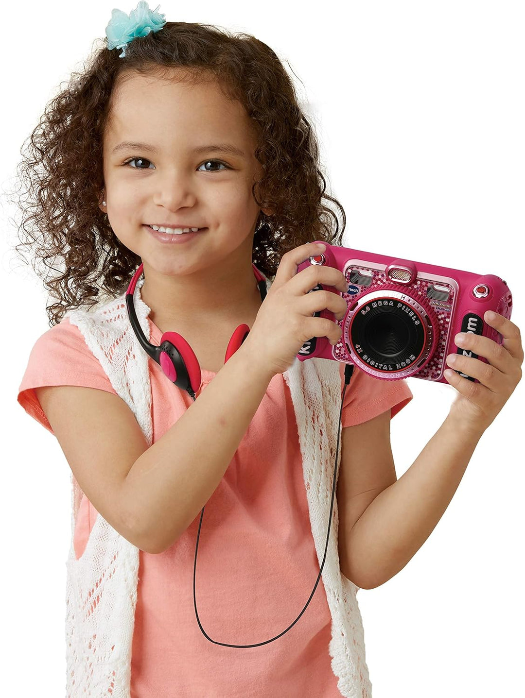 VTech - KidiZoom Duo DX - Digitale Spielzeugkamera - Niederländisch Gesprochen - Pink - Alter: 4-10