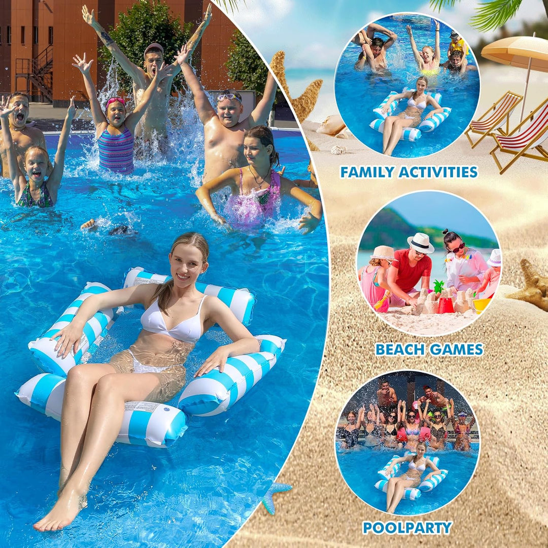 Aufblasbare Pool-Schwimmer-Stuhl-Lounge für Erwachsene und Kinder, die Schwimmen, Streifen-Muster-Sc