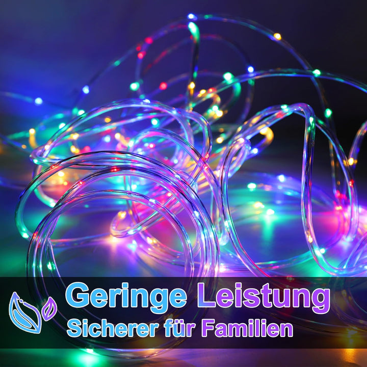 Gimisgu Lichterschlauch Aussen 10m Led Schlauch Bunt 240 Led Lichtschlauch mit Timing Controller Lic