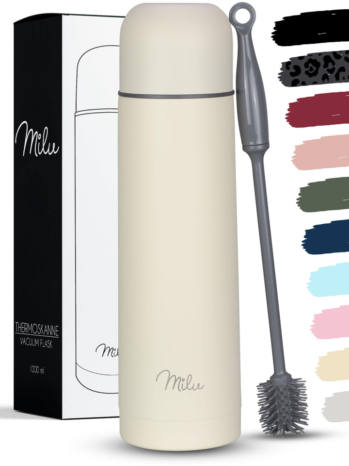 Milu Thermosflasche Thermoskanne Isolierflasche 1L, 750ml, 500ml - Isolierte Edelstahl Trinkflasche,