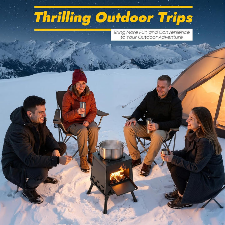Raketenofen Zeltheizung - Tragbarer Holzofen mit Mehrstoff-Unterstützung für Camping, Outdoor &amp; Notf