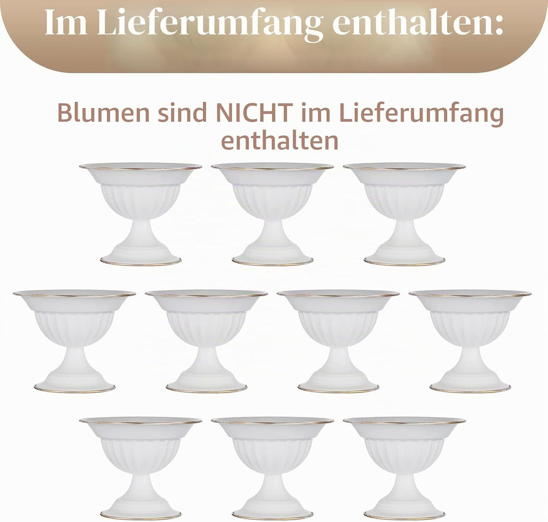 Sziqiqi Weisse Blumenarrangements Topfvase für Hochzeit Mittelstücke für Tische – 10 Stück Kleine Me