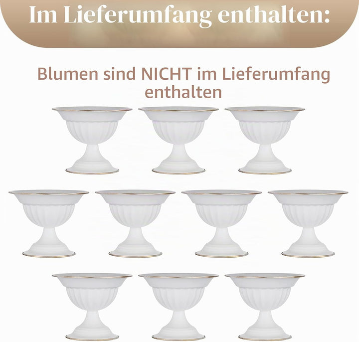 Sziqiqi Weisse Blumenarrangements Topfvase für Hochzeit Mittelstücke für Tische – 10 Stück Kleine Me