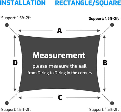 swift Sonnensegel Wasserdicht 2x2 Meter Quadratisch UV Schutz Polyester Wasserabweisend Quadrat 2x2m