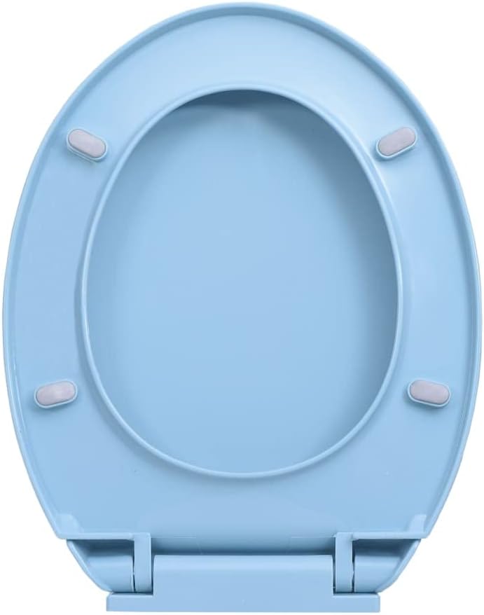 HOMIUSE Toilettendeckel 46x34 cm Toilettensitz mit Absenkautomatik Blau Oval Wc Sitz mit Absenkautom