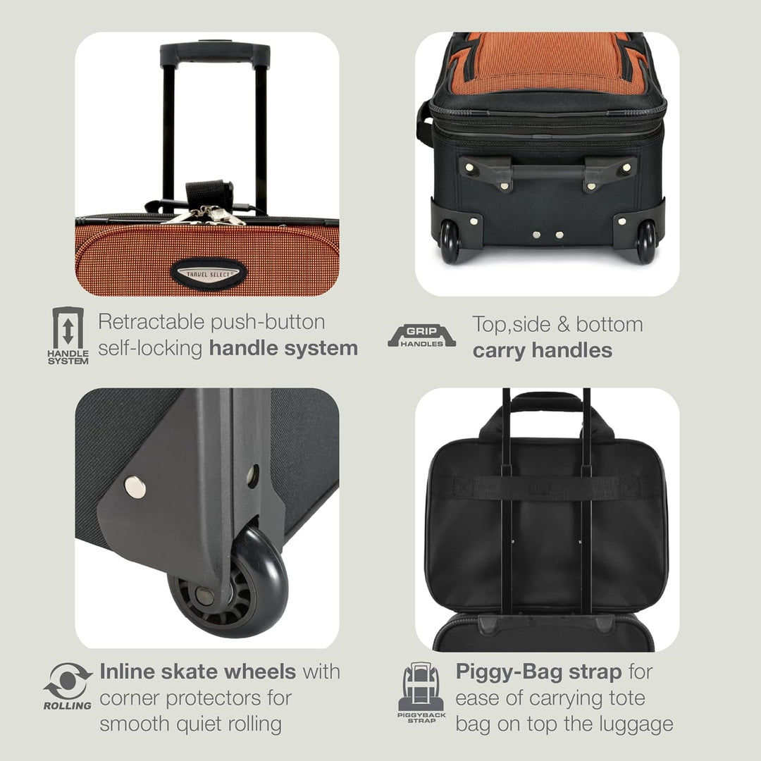Travel Select Amsterdam Erweiterbares Rollgepäck 8-Piece Set (15/21/25/29/Packing Cubes) Burgunder
