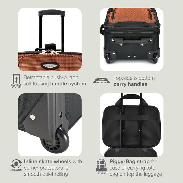 Travel Select Amsterdam Erweiterbares Rollgepäck 8-Piece Set (15/21/25/29/Packing Cubes) Burgunder