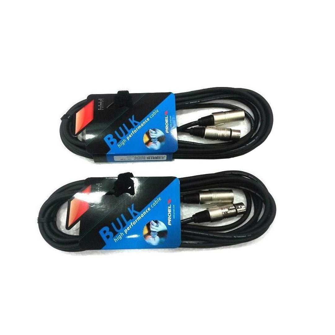 Proel BULK250LU15 Professionelles Audiokabel, XLR 3P Stecker auf XLR 3P Buchse 15 m, Schwarz (BULK25