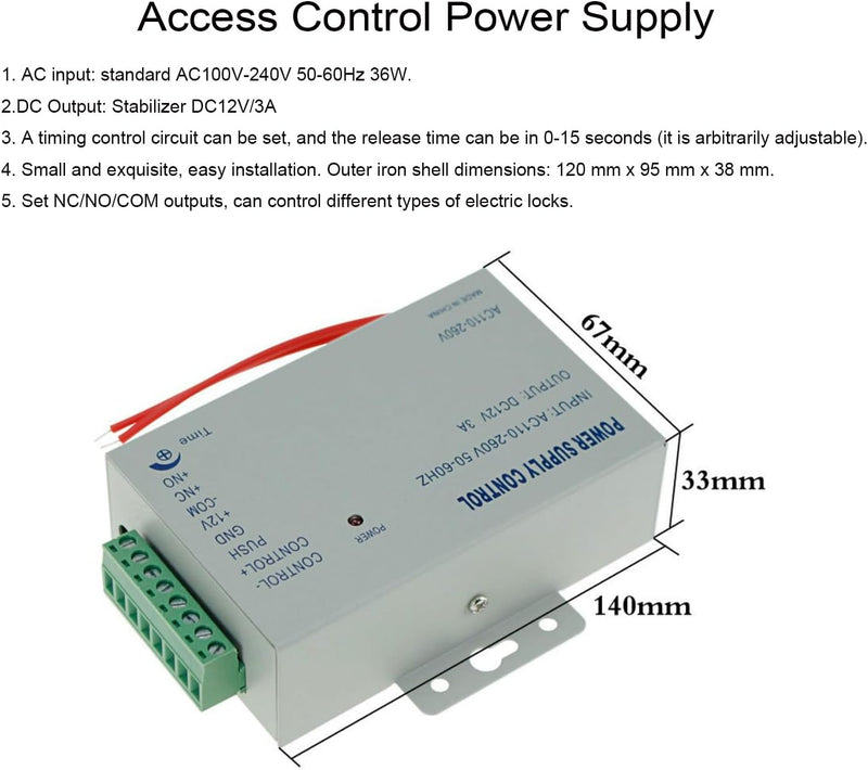 YAVIS RFID Metall Codeschloss Türöffner Tastatur Zugangskontrolle System Kit Set 125 kHz EM Kartenle