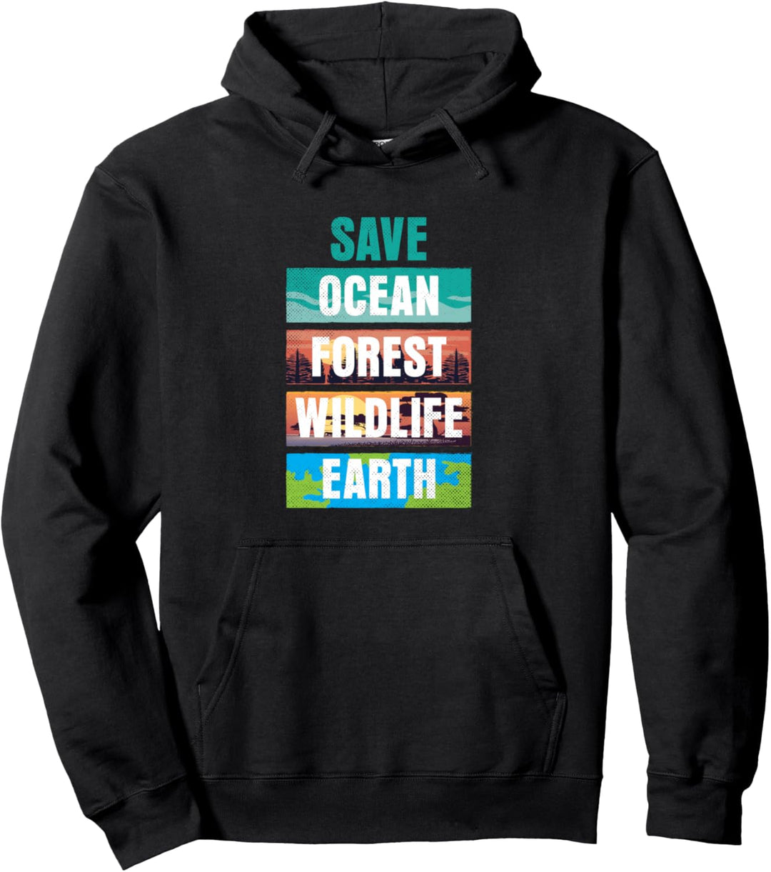 Save Ocean Forest Wildlife Erde Klimawandel Geschenkideen Pullover Hoodie