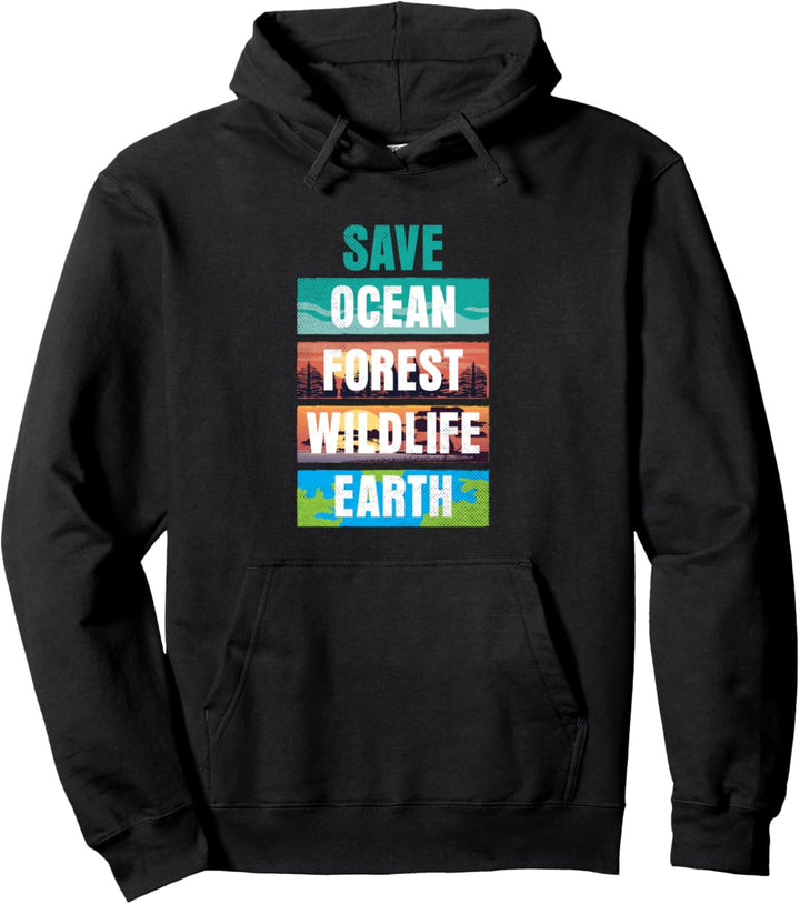 Save Ocean Forest Wildlife Erde Klimawandel Geschenkideen Pullover Hoodie