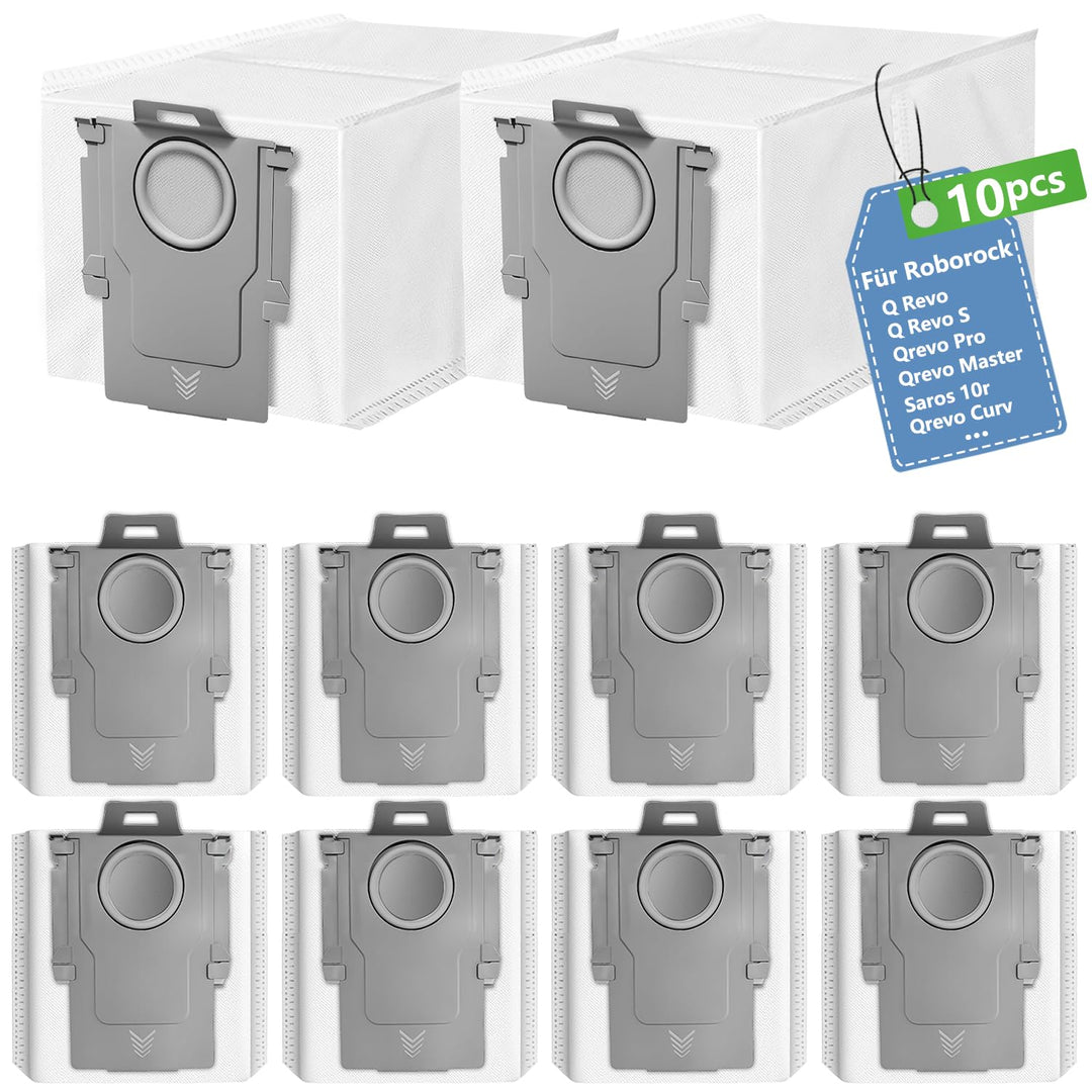 10 Stück Staubbeutel für Roborock Q Revo/Q Revo S/S8 MaxV Ultra/Qrevo Master/Qrevo Pro/Qrevo Slim/Qr