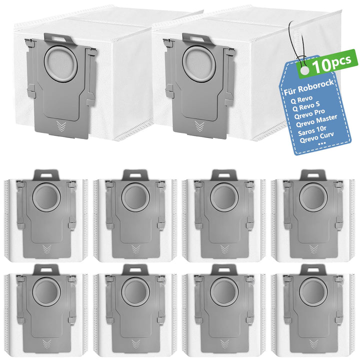 10 Stück Staubbeutel für Roborock Q Revo/Q Revo S/S8 MaxV Ultra/Qrevo Master/Qrevo Pro/Qrevo Slim/Qr