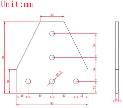 Zeberoxyz 8 STÜCKE Silber T Form Eckhalterplatte mit Schrauben und T-Muttern, 5-Loch 90 Grad Joint B