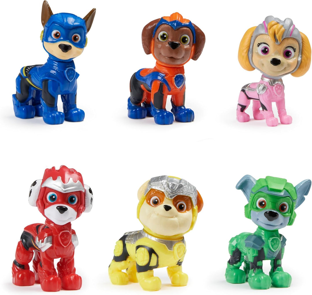Paw Patrol: Der Mighty Kinofilm, Geschenkset mit 6 Superhelden-Spielfiguren, Spielzeug geeignet für