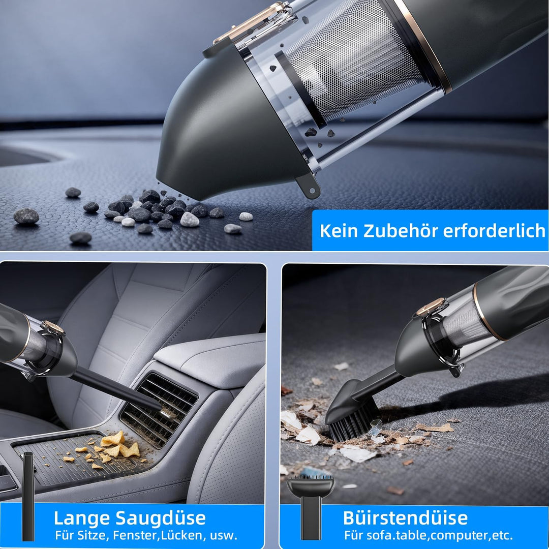 Ombrex 20000pa Handstaubsauger Akku, 3 IN 1 Auto Staubsauger Stark mit 4 Saugmodi, Portable Vacuum C