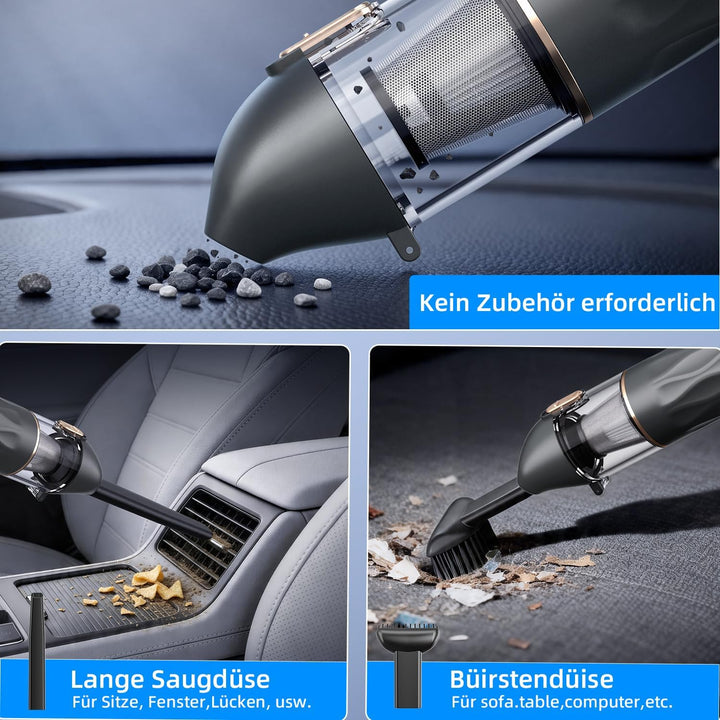 Ombrex 20000pa Handstaubsauger Akku, 3 IN 1 Auto Staubsauger Stark mit 4 Saugmodi, Portable Vacuum C