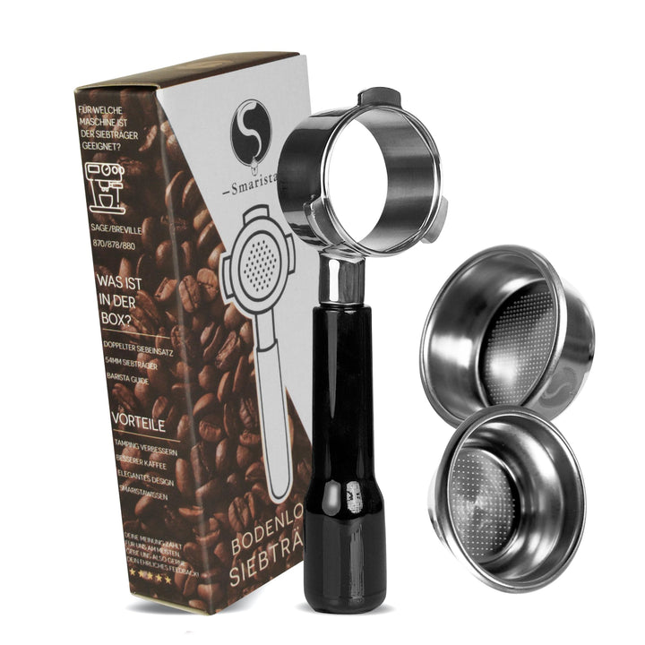 SMARISTA® Bodenloser Siebträger 54mm – Kompatibel mit Sage/Breville Barista Serie 870/878/880 – 54mm