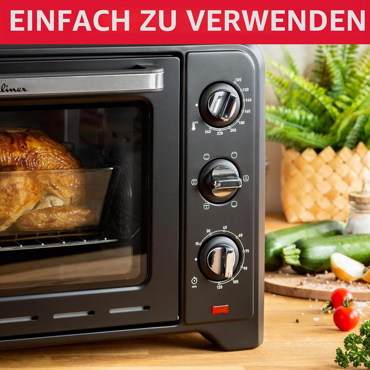 Moulinex Standbackofen 33 l, Umluft, Spitzenkonvektion, 6 Kochmodi, regelbarer Thermostat bis 240 °C