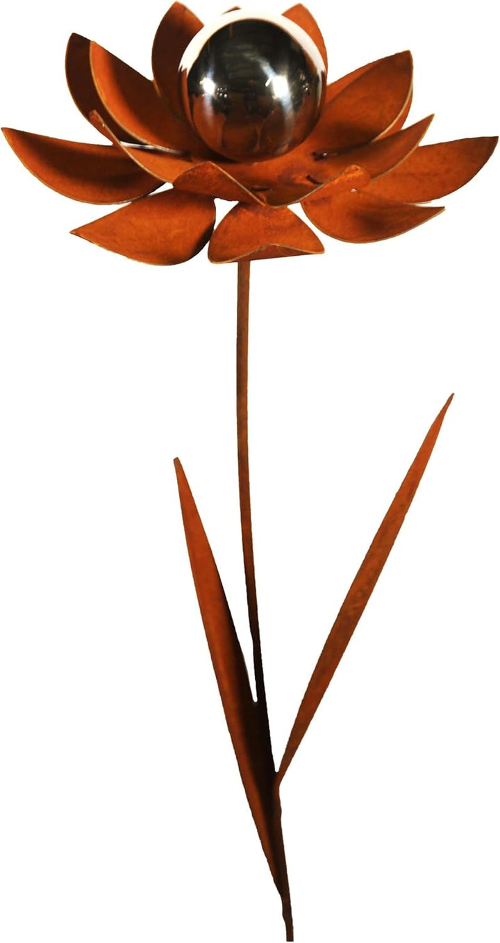 Bornhöft Gartenstecker Blume Metall Gartendeko Rost Edelrost rostiger Beetstecker 110cm Deko Rostfig