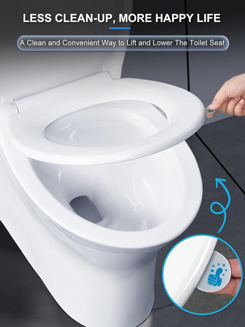 WC Sitz mit Absenkautomatik O-Form, YEAUPE PRO Toilettendeckel mit Puller Lid, Toilettensitz mit Qui