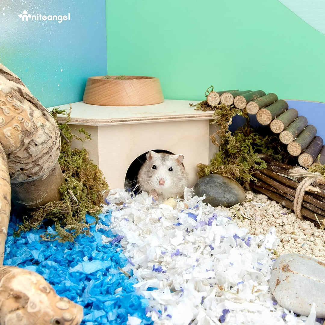 Niteangel Birke Chamber-Maze Hamster Hideout – Kleine Haustiere Wald Haus Lebensräume Dekor für Hams