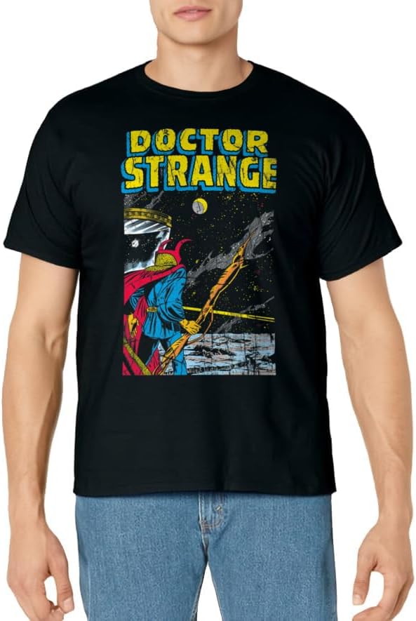 Mens Doctor Strange Galaxy Graphic T-Shirt XL Navy