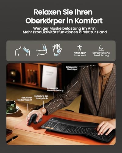 ProtoArc EM11 NL Ergonomische Vertikale Maus Schreibtischunterlage