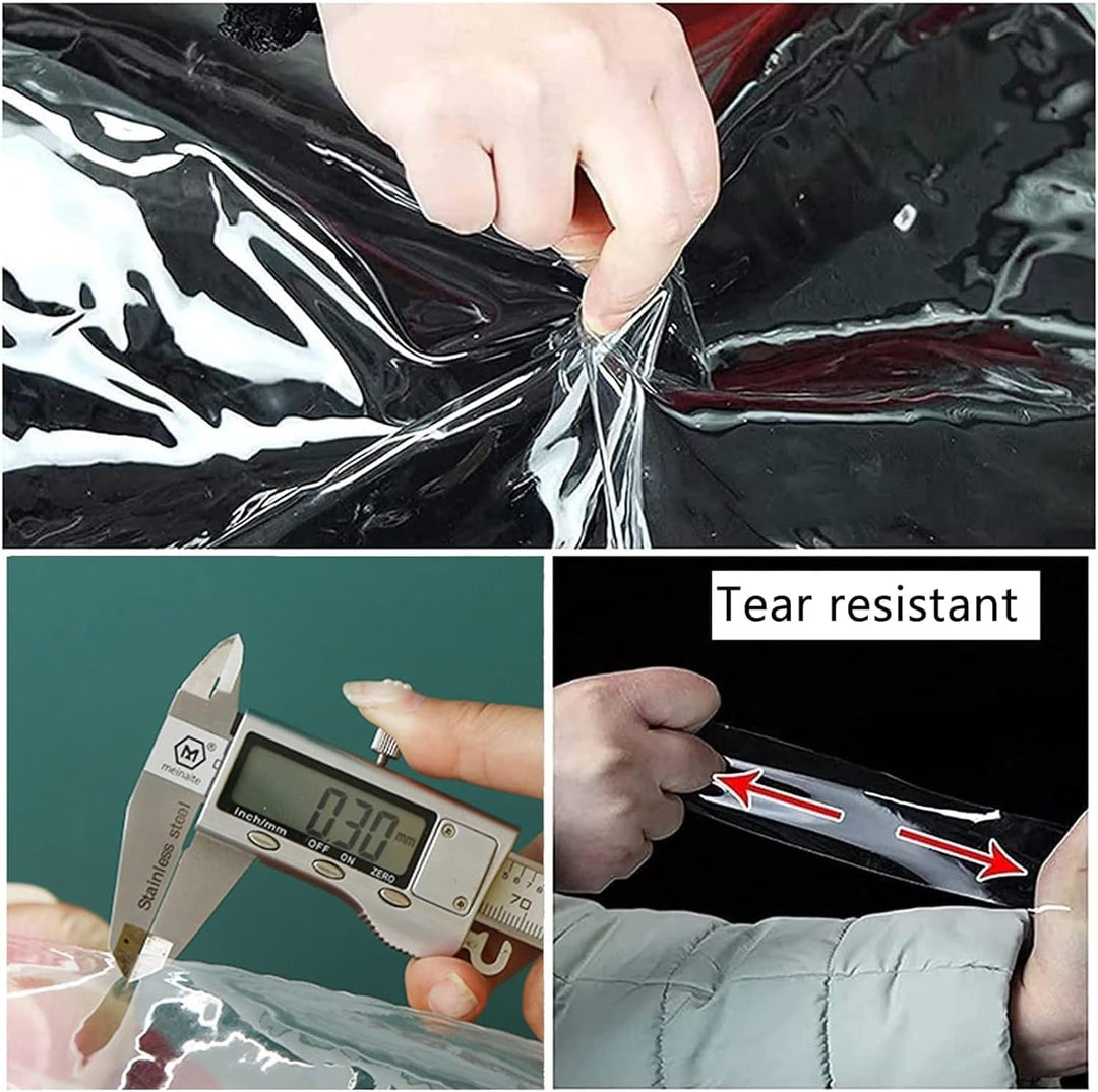 Plane Transparent mit Ösen 1X3M, PVC Durchsichtige Plane Wasserdicht Abdeckplane, Reissfest Winddich