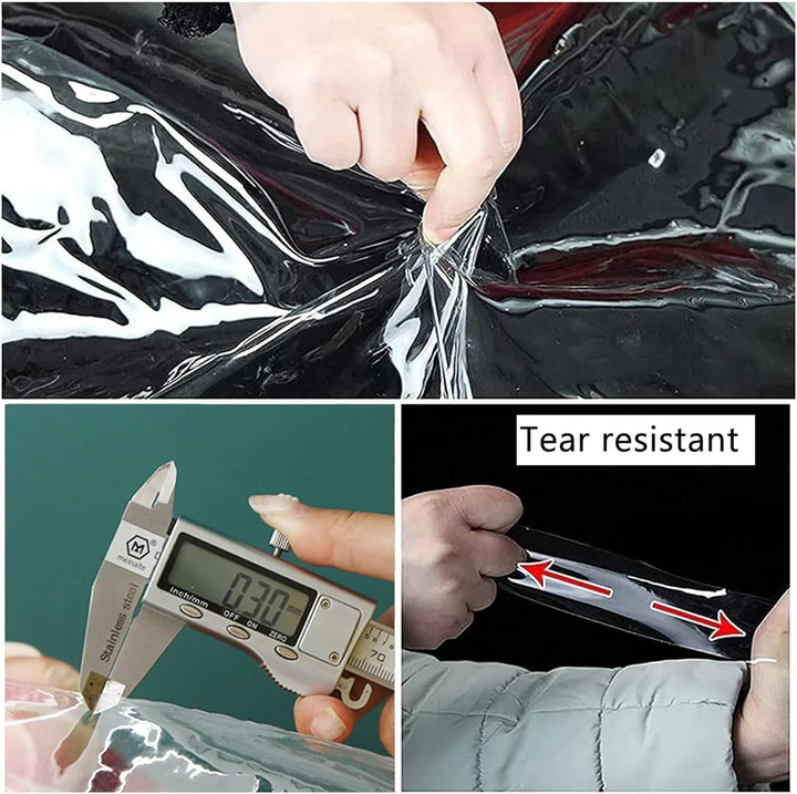 Plane Transparent mit Ösen 1X3M, PVC Durchsichtige Plane Wasserdicht Abdeckplane, Reissfest Winddich
