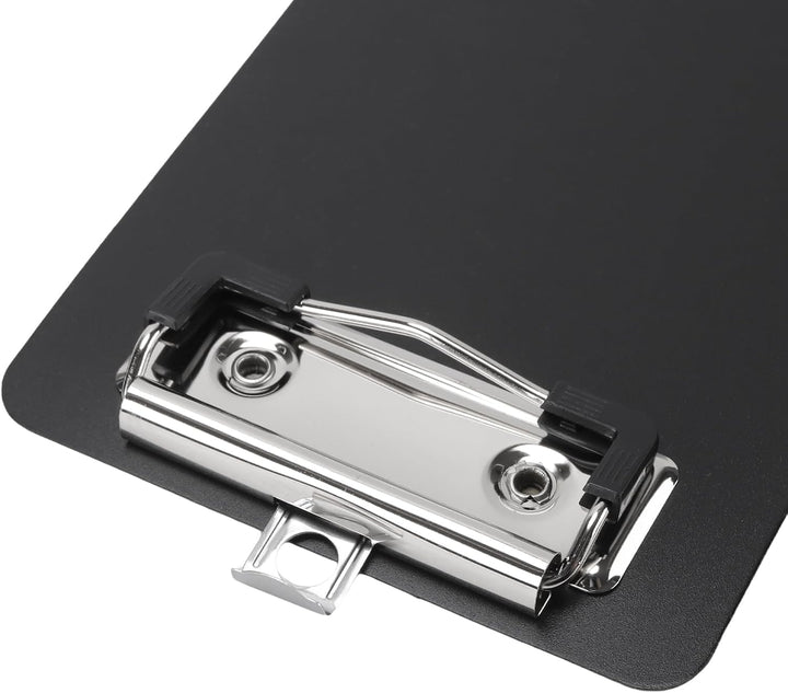 18 Stück Schwarz Klemmbrett A6, 10 x 15 cm Kunststoff Schreibplatte mit Metallklemme, Klemmbretter m