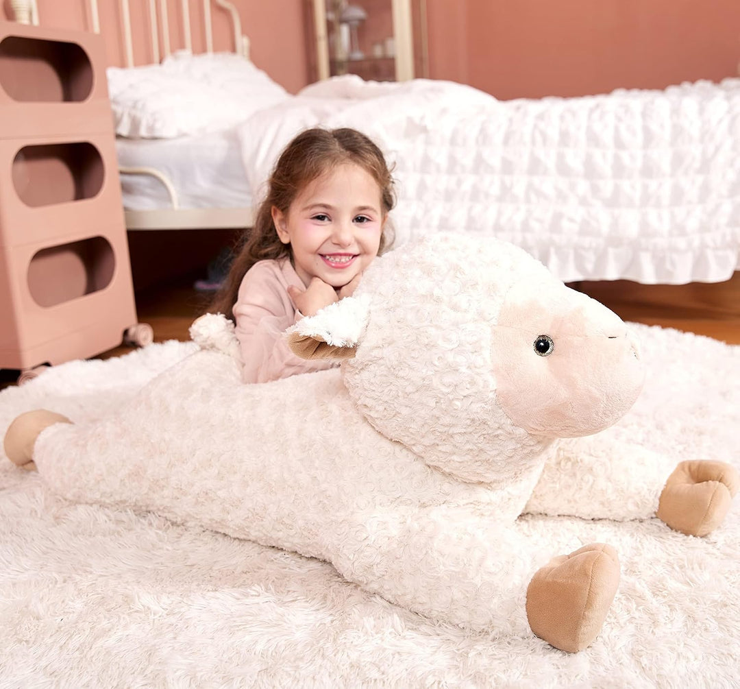 IKASA Gross Schaf Kuscheltier Riesen Stofftier,Gross Plüschtier Riesige Plüsch Spielzeug 78cm Flausc