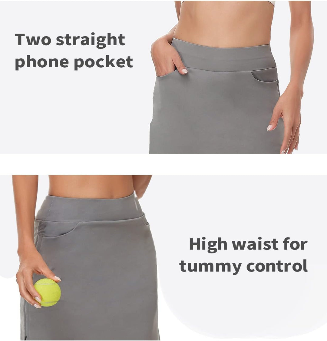 Soneven Hosenrock Damen Knielang Kurz Tennisrock Wanderrock Damen mit Innenhose Sport Rock Tennis Sk