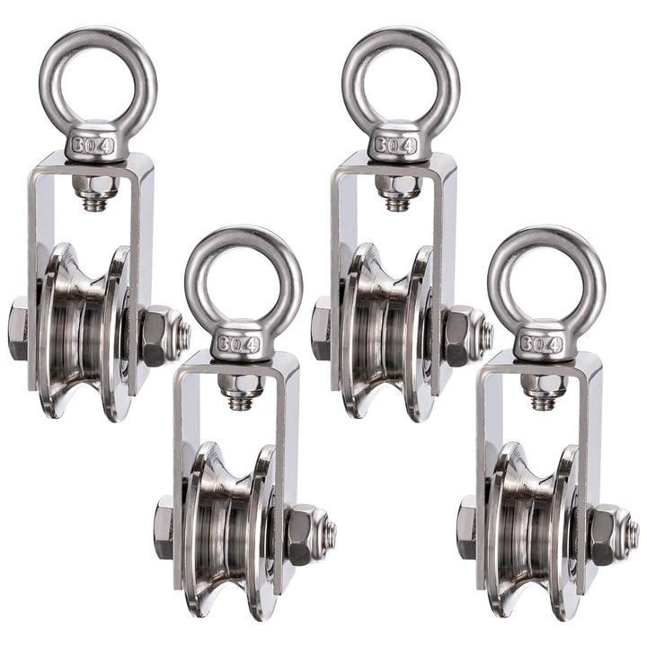 40mm Umlenkrolle mit 2 Kugellager, Edelstahl Fitness flaschenzug，Umlenkrollen für 8mm Seile Stahlsei