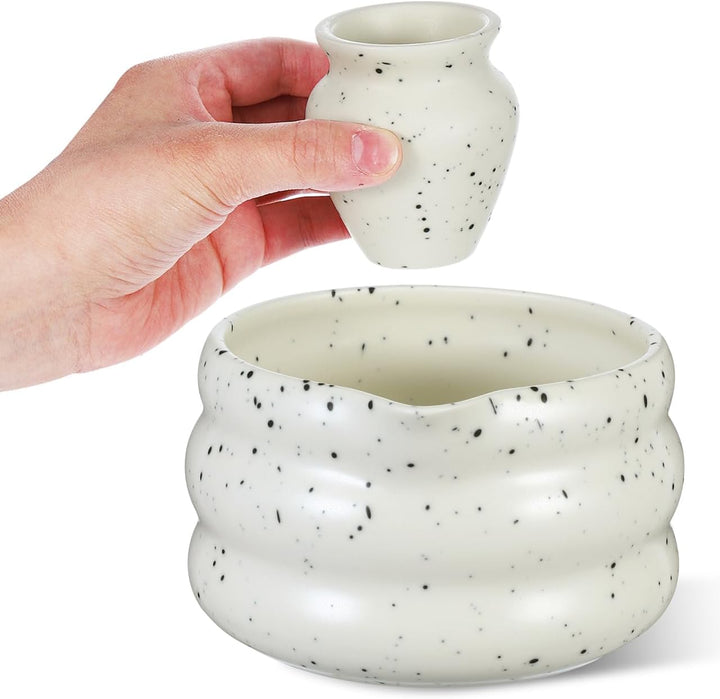 Luxshiny Japanisches Matcha-Set Mit Keramik Matcha-Schale Und Schneebesenhalter Traditionelles Teeze