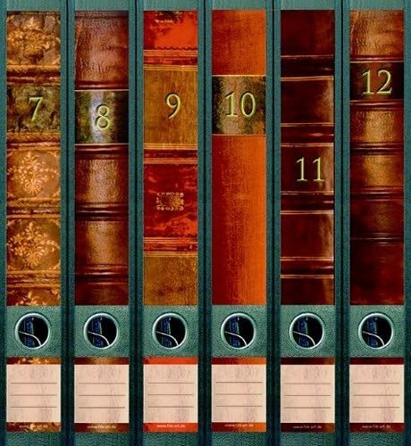 File Art - Ordnerrücken Design Etiketten - Motiv"Folio" für 12 breite + 12 schmale Aktenordner als K