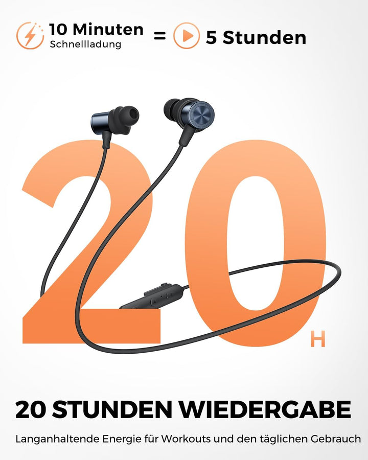 truefree HD-200 In-Ear Sport Kopfhörer, Bluetooth 6.0 Nackenbügel Kopfhörer | Kabellose Magnetische