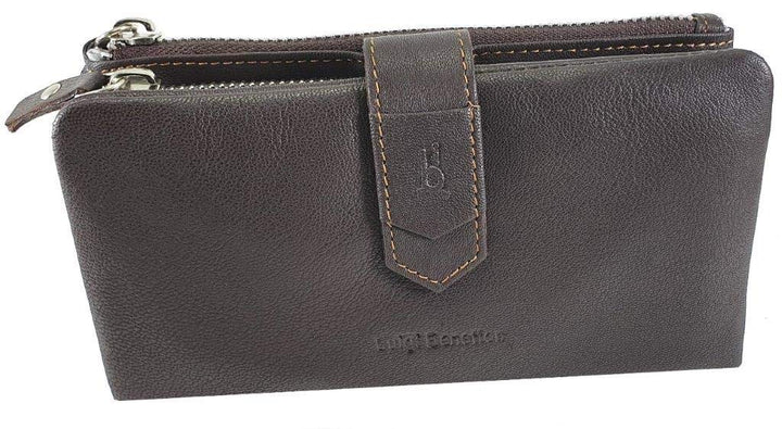 Victor Line Damen-Geldbörse aus Leder, Luigi Benetton, bunt, modisch, teilbar in zwei Brieftaschen.,