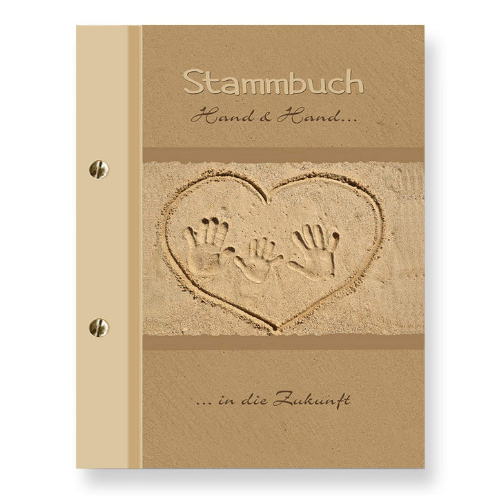 Stammbuchshop stb Hand_Kind_a5 Familienstammbuch, BilddesignerfolieKunstleder, Beige, 23 x 18 x 1,7