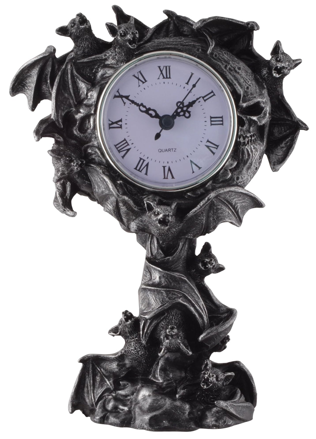 VOGLER Joh. Vogler GmbH Standuhr mit Fledermausschwarm, aus Kunststein, handbemalt