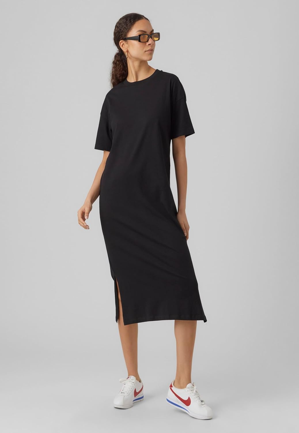 VERO MODA Damen Vmmolly Ss Oversize Calf Dress Noos Kleid XL Snow White, XL Snow White