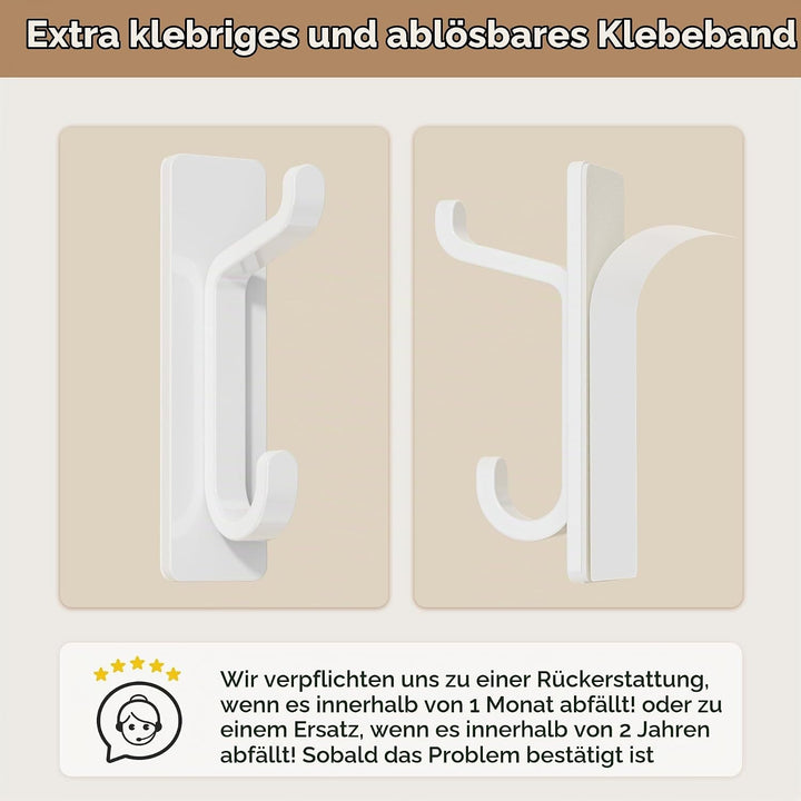 pickpiff 12-Stück Klebehaken Ultra Stark, Hält Bis Zu 6kg, Metall Türhaken Handtuchhaken Nichtrosten