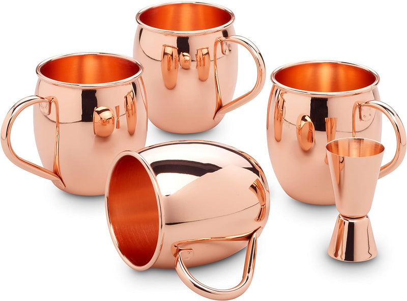 ECHTWERK Moscow Mule Kupferbecher 13er Set gefertigt aus Edelstahl bestehend aus 4x Kupferbecher 500